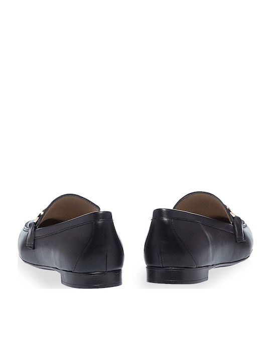 Leather Women's Moccasins in Black Color