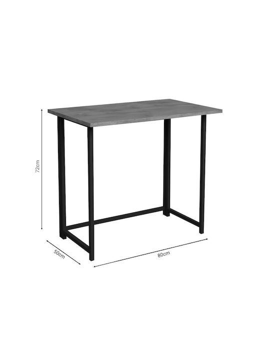 Desk Thox Wooden Oak / Black with Metal Legs 80x50x72cm