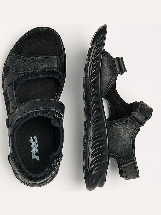 Leder Herrensandalen in Schwarz Farbe