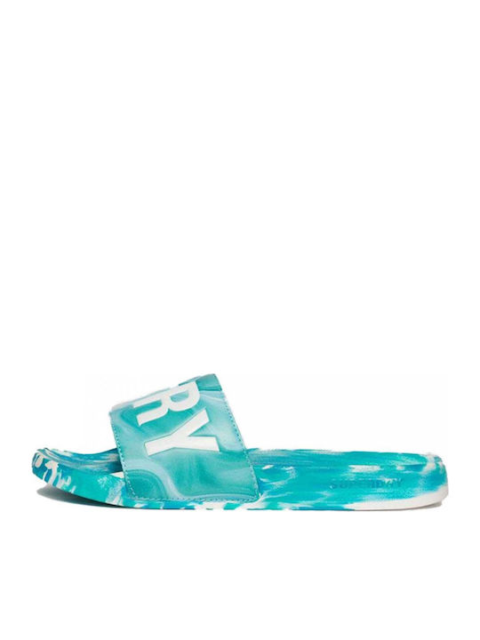 D2 Sdry Marble Vegan Pool Slide Women's Slides Light Blue