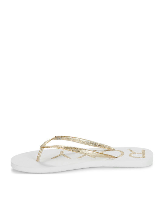 Viva Sparkle Flip Flops In Gold Colour