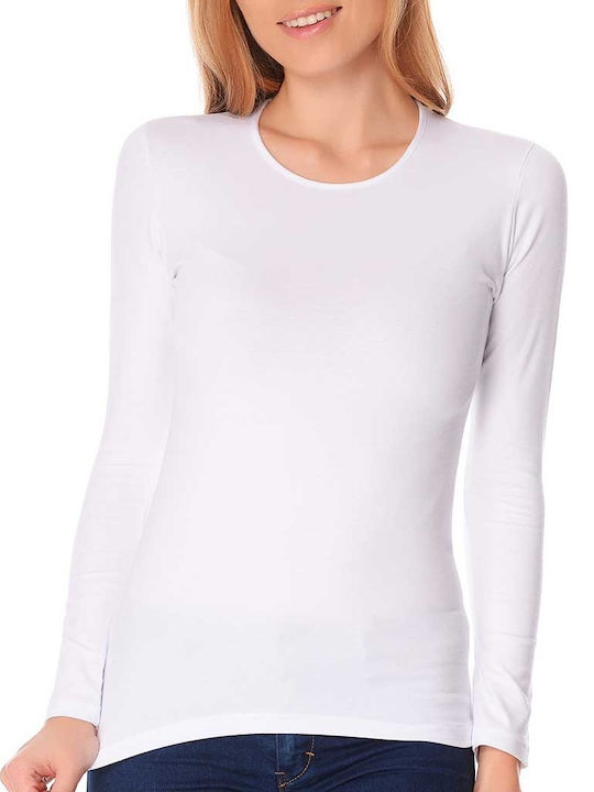 Women's Long Sleeve Cotton T-Shirt White
