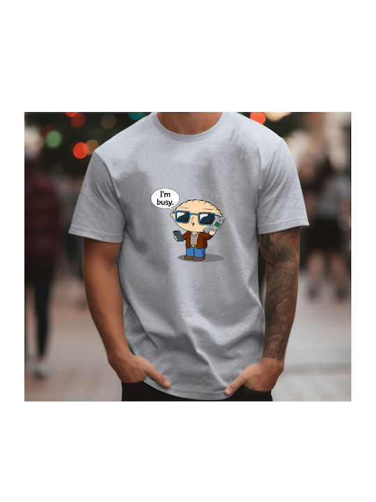 Fruit of the Loom Family Guy Stewie Griffin Original T-shirt Gray Cotton