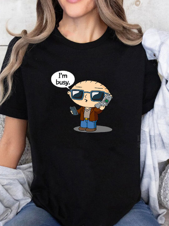 Fruit of the Loom Family Guy Stewie Griffin Original T-shirt Μαύρο Βαμβακερό