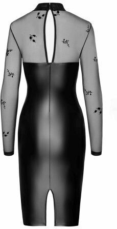 Noir Handmade Wetlook Рокля Черен