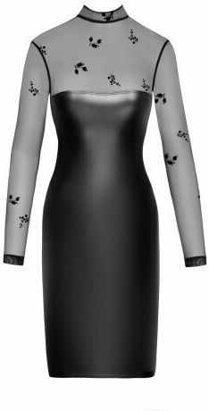 Noir Handmade Wetlook Рокля Черен