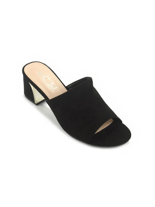 Fshoes Mules mit Niedrig Absatz in Schwarz Farbe