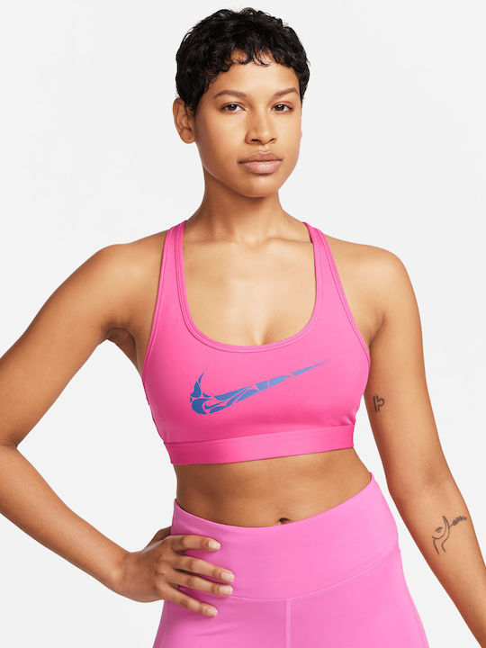 Dri-Fit Swoosh Γυναικείο Μπουστάκι Ροζ