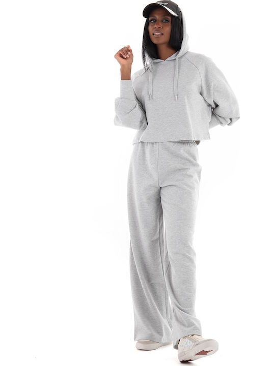 High Waist Sweatpants Flared Gray