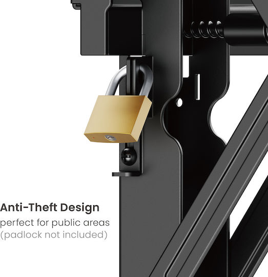 Brateck LVW02E-48T Wall TV Mount with Arm up to 70" and 70kg Black
