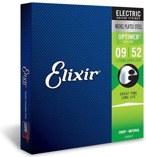 Elixir Set of Nickel Plated Steel Strings for Electric Guitar Optiweb 9 - 52"