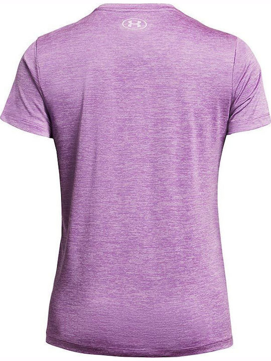 Women's Athletic Blouse Short Sleeve with V Neckline Provence Purple