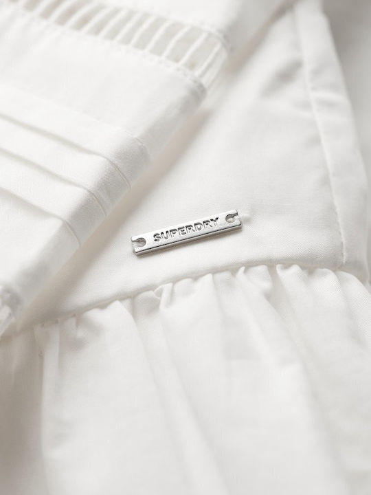 Summer Mini Shirt Dress Chalk White