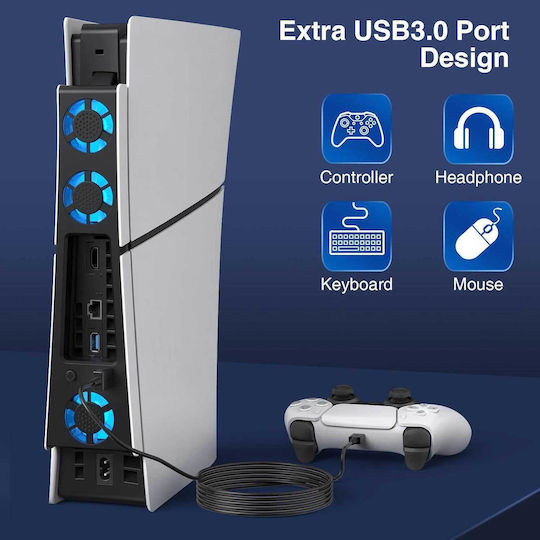 Heiying Fan For PS5 Slim In White Colour