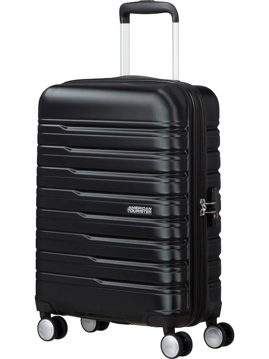 American Tourister Flashline Cabin Hard Suitcase Black with 4 Wheels Height 55cm
