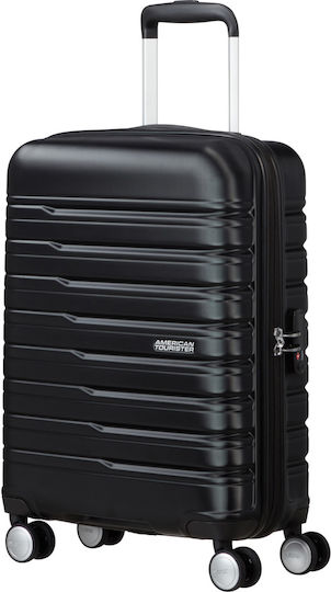 American Tourister Cabin Travel Suitcase Hard Black with 4 Wheels Height 55cm