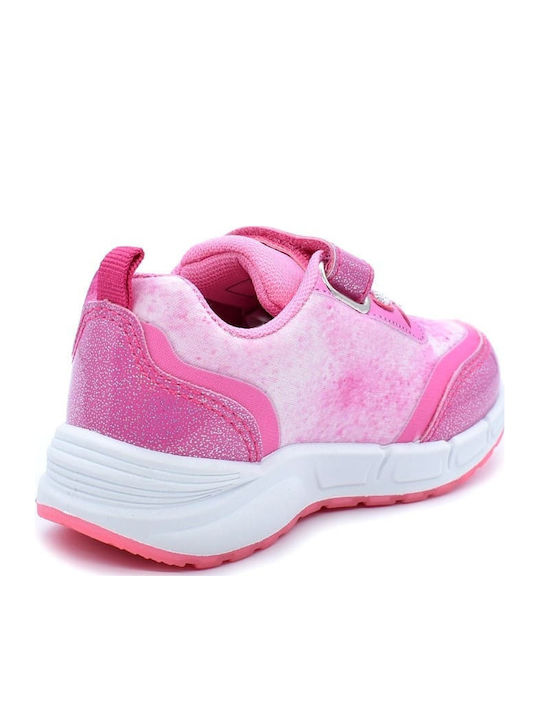 Παιδικά Sneakers Ανατομικά με Σκρατς & Φωτάκια Φούξια
