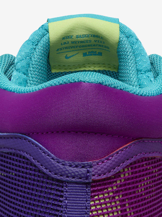 LeBron Witness 8 Ψηλά Μπασκετικά Παπούτσια Field Purple / Dusty Cactus / Light Lemon Twist / Λευκό