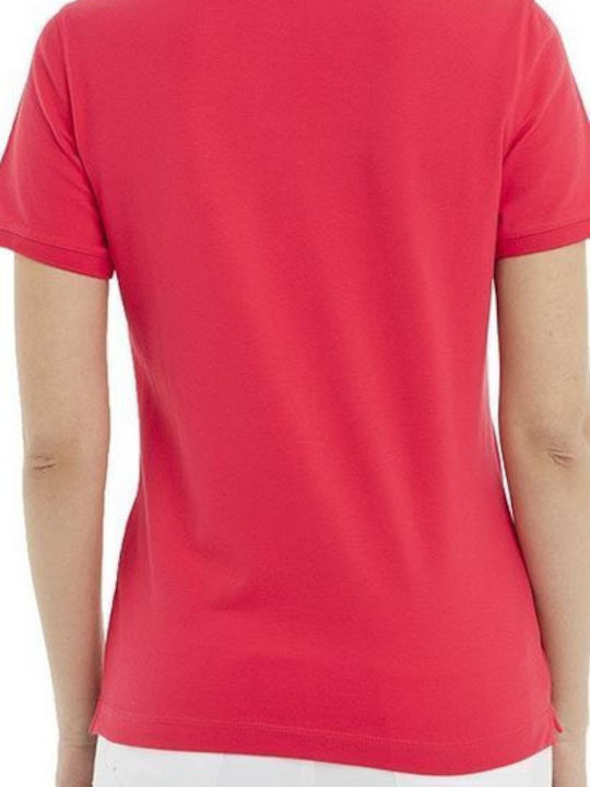 Armani Exchange Women's Polo Blouse Short Sleeve Red