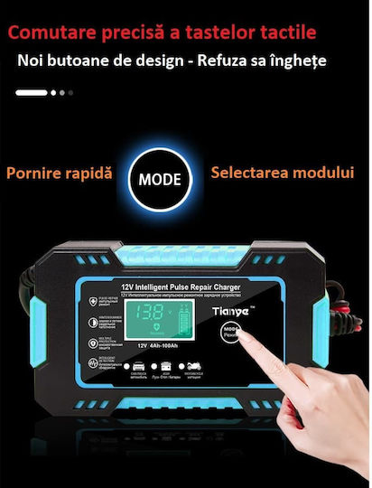 Încărcător Baterie Auto & Motocicletă 12V