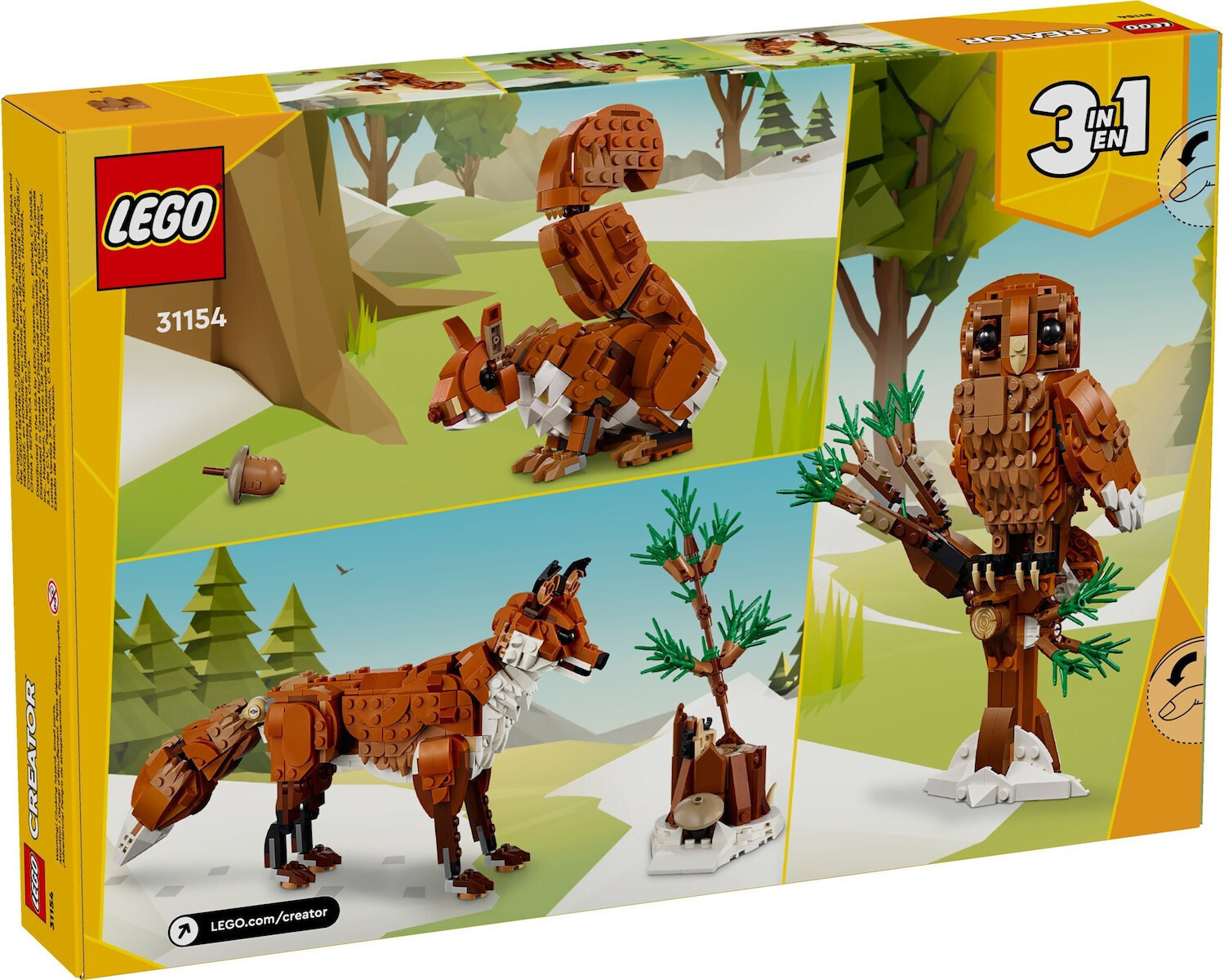 LEGO Creator 3 In 1 Animale din Pădure Vulpe Roșie pentru 9+ Ani