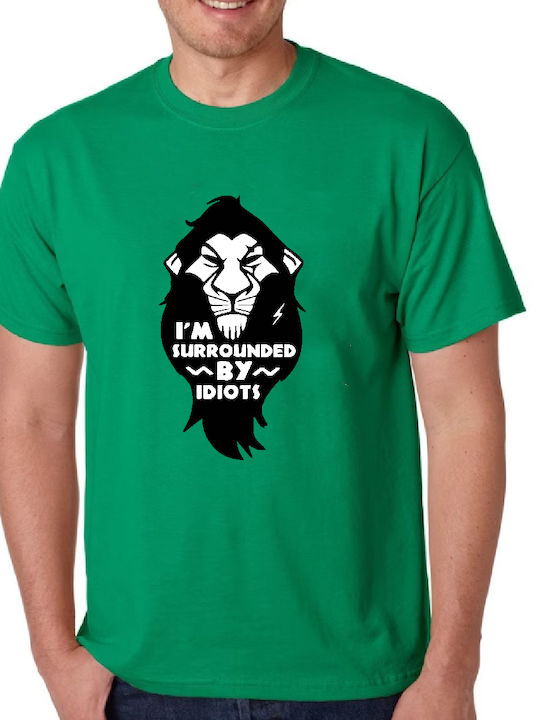 Fruit of the Loom Lion King Scar Original T-shirt Πράσινο Βαμβακερό
