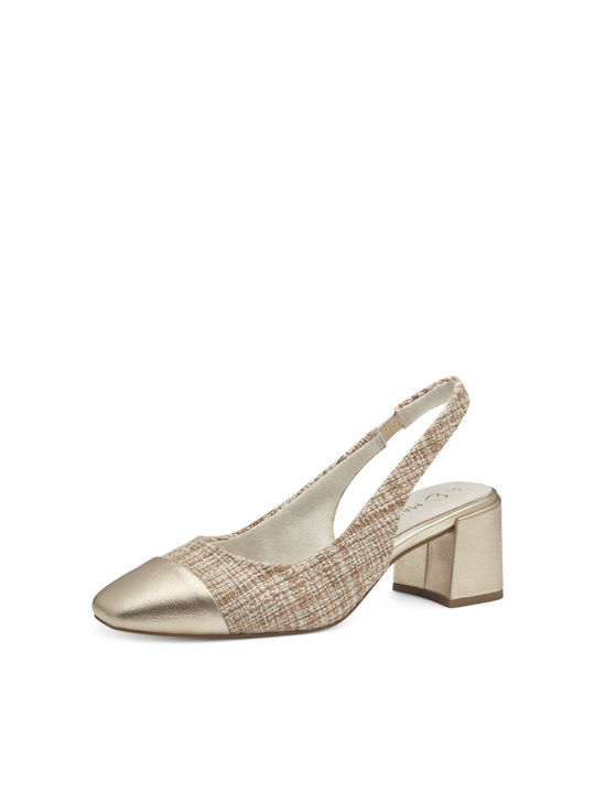 Marco Tozzi Synthetic Leather Beige Medium Heels