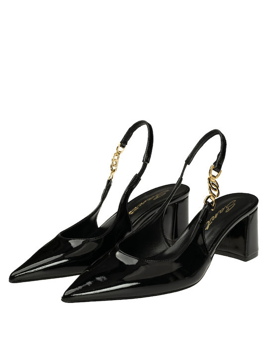 Sante Synthetic Leather Black Medium Heels