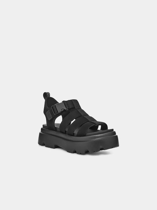 Ugg Australia Cora Fisherman Women's Flat Sandals in Black Color