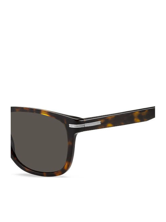 Boss Men's Sunglasses with Brown Tartaruga Plastic Frame and Gray Lens BOSS 1626/S 086/IR