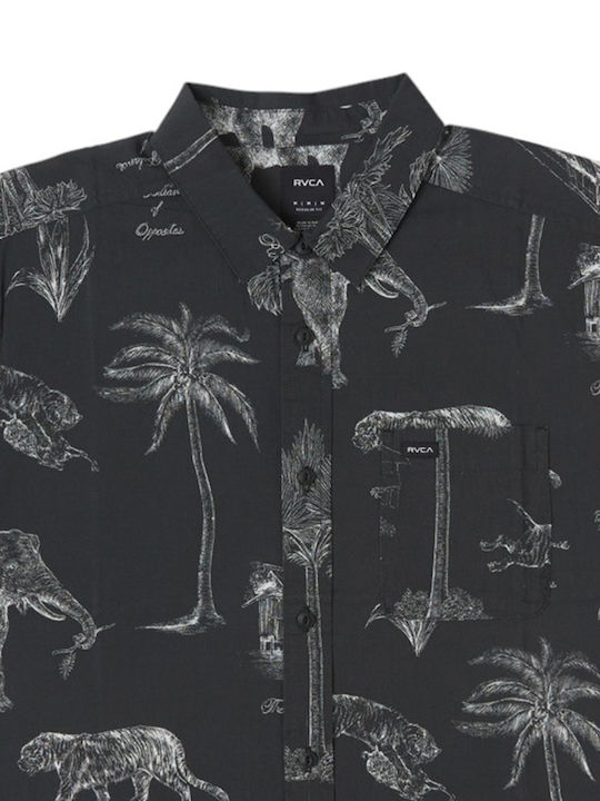 RVCA Men's Shirt Short Sleeve Black