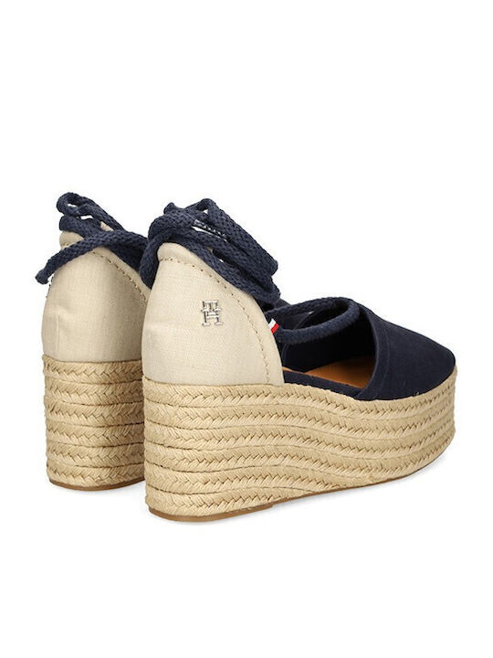 Damenplattformen im Espadrilles-Stil Marineblau