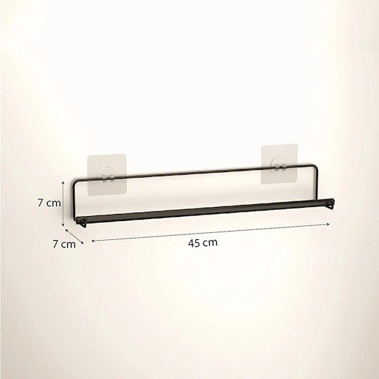 Tekno-Tel Schiene Badezimmer Einzel Wandmontage ​7x7cm Inox Schwarz