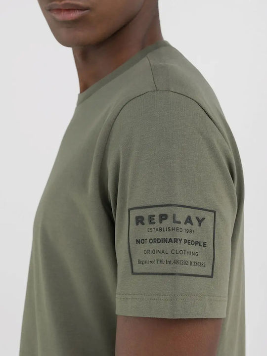 Replay Men's Short Sleeve Blouse Green