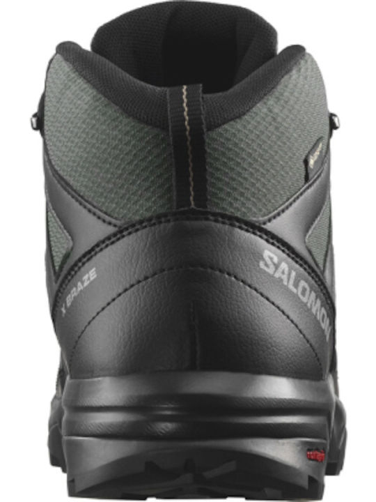 Salomon X Braze Mid Gtx Men's Waterproof Hiking Boots with Gore-Tex Membrane Black