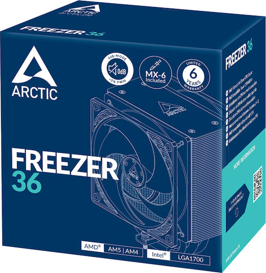 Arctic Freezer 36 Охладител за ЦПУ за Socket 1700 / 1851 / AM4 / AM5 Черен