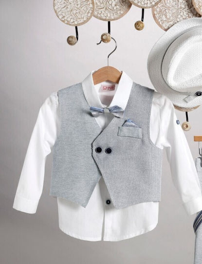 New Life Boys Baptism Suit with Vest 6pcs Gray