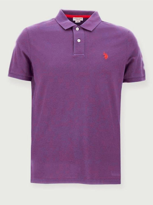 U.S. Polo Assn. Herren Kurzarmshirt Polo Lila