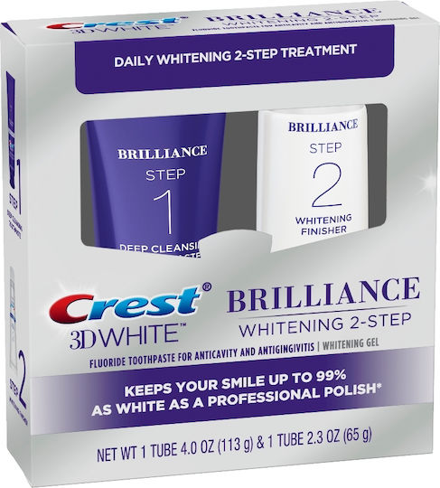 Set 2x Toothpaste, Crest, Brilliance, 2 Step Teeth Whitening System, 178gr