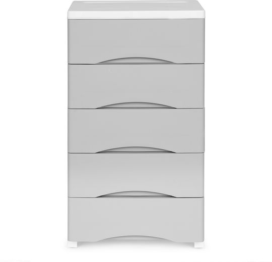 Kinderkommode Gray mit 5 Schubladen 39x27x75cm