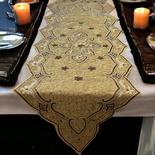 Linea Home Καρέ Τραπεζομάντηλο Σετ 4τμχ Amber Χρυσαφί