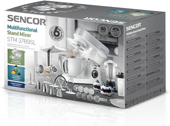 Sencor Stand Mixer 1200W with Stainless Mixing Bowl 5lt