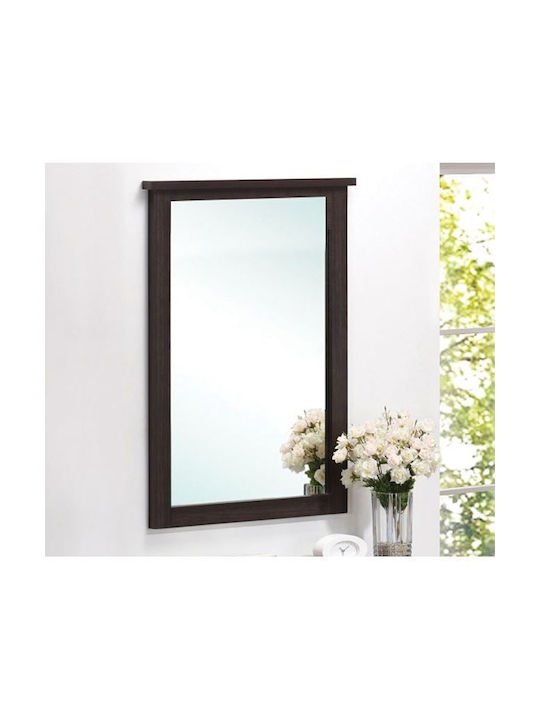 Klikareto Real Wall Mirror with Brown Wooden Frame 93x72cm 1pcs