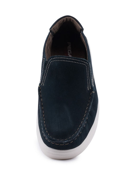 De piele Slip-on-uri pentru bărbați Albastru