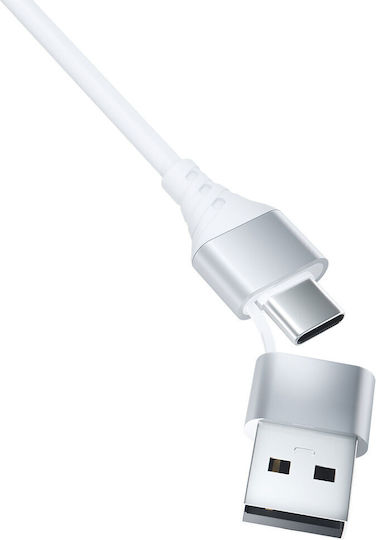 3MK Плетена USB към Lightning / Type-C / micro USB Кабел 3Спецификация Бял 1.5м