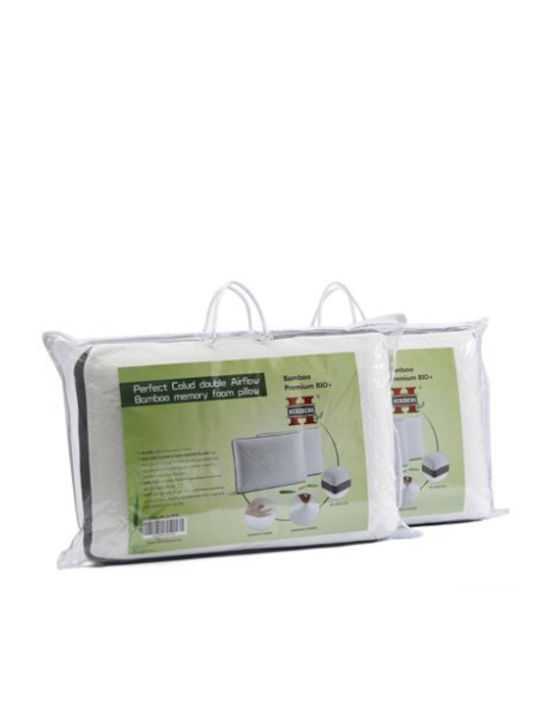 Herzberg Bamboo Bed Pillow Memory Foam Anatomic 40x60x12cm