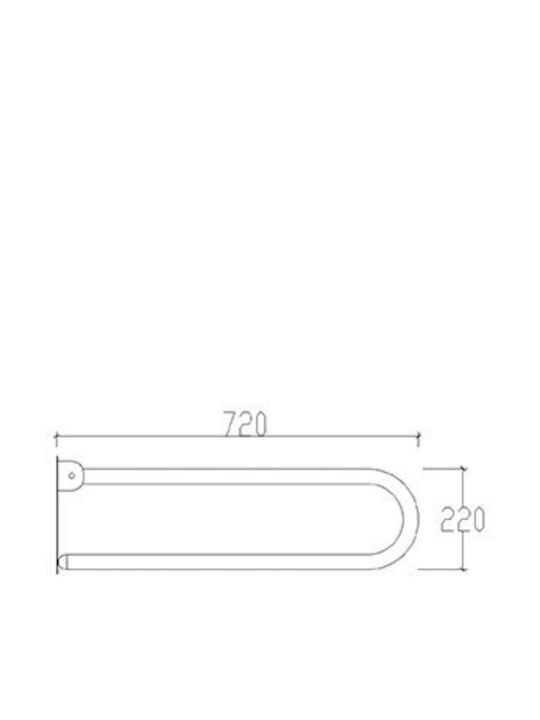 Creavit Reclining Inox Bathroom Grab Bar for Persons with Disabilities Silver