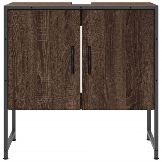 vidaXL Waschtisch ohne Waschbecken L60xB33xH60cm Brown Oak