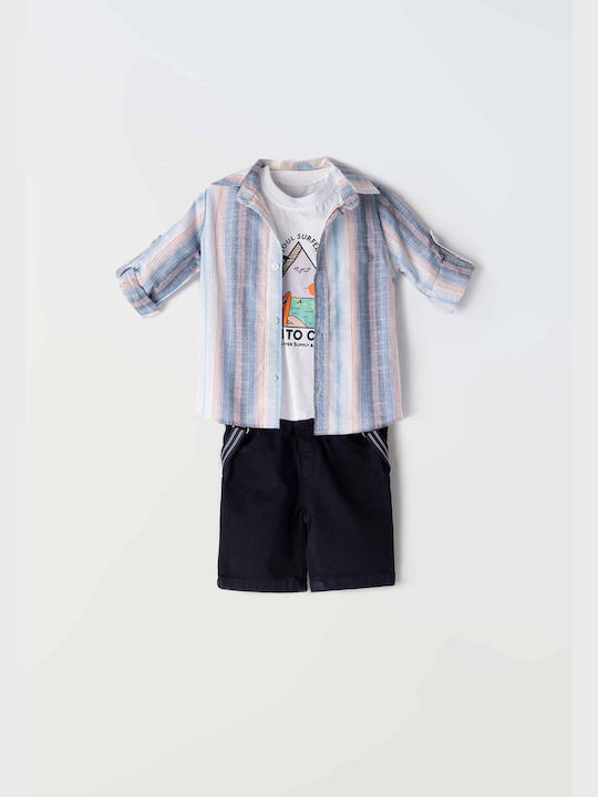 Hashtag Kids Set with Shorts Summer 3pcs Blue