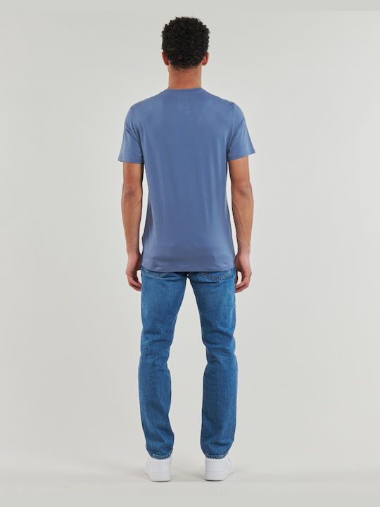 Guess Herren T-Shirt Kurzarm Blau